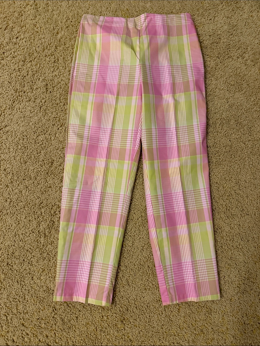 The Limited Pink and Lime Plaid Pants
